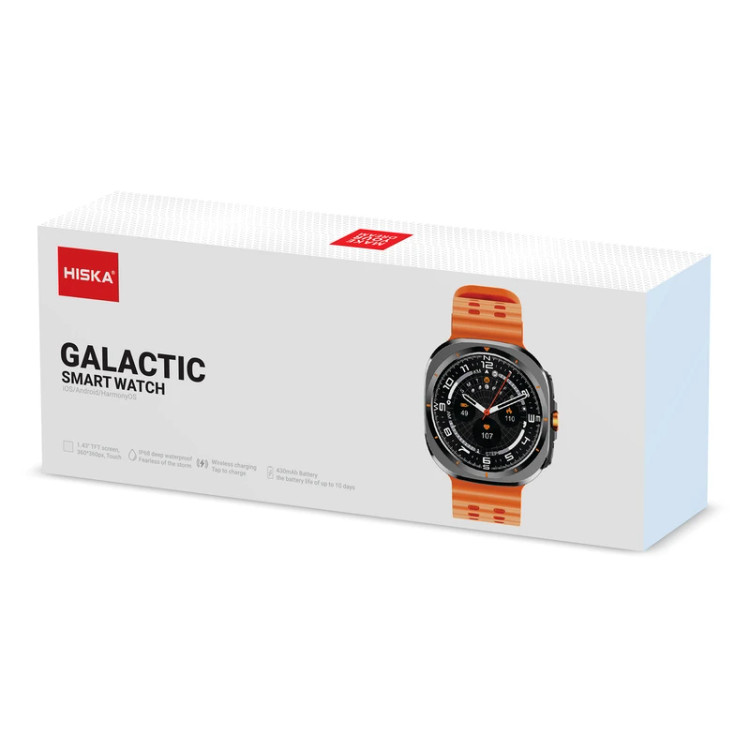 ساعت هوشمند هیسکا مدل GALACTIC با بند سیلیکونی و مقاومت در برابر آب IP68