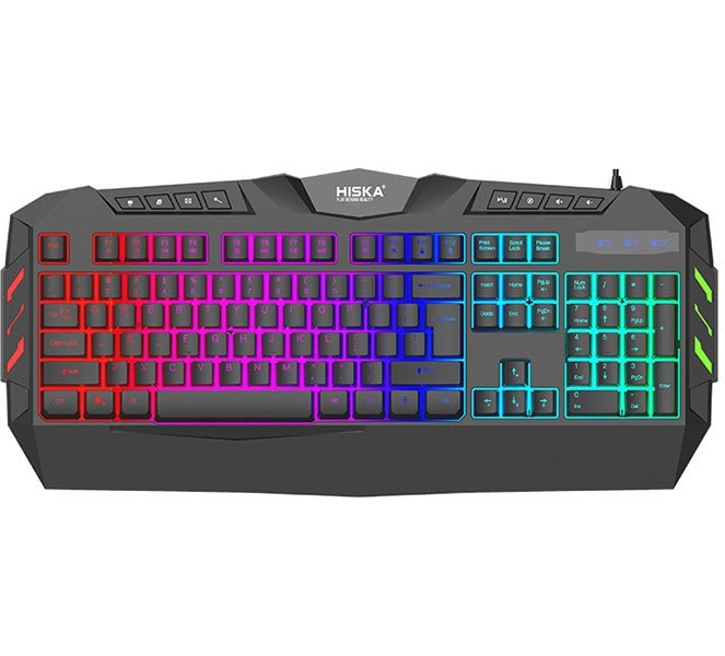 کیبورد گیمینگ هیسکا مدل HX-KEG400 با سیم RGB