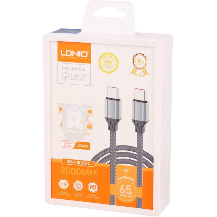 کابل تایپ سی الدینیو مدل LC442C طول ۲ متر توان ۶۵ وات