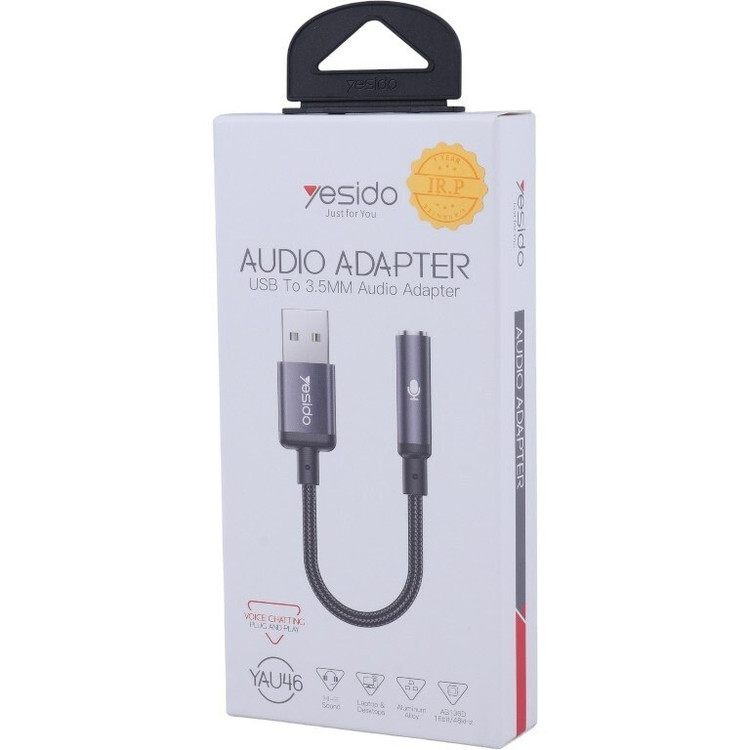 تبدیل USB به AUX یسیدو مدل YAU46 طول ۱۵ سانتیمتر